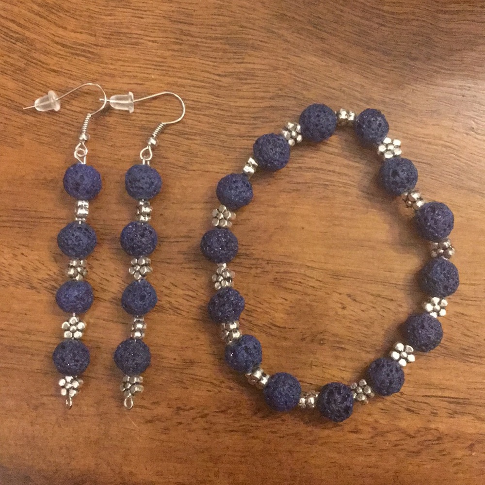 Handmade bracelet and earrings